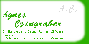 agnes czingraber business card